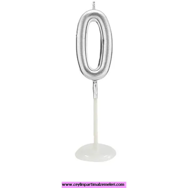 0 Rakam Mum Gümüş